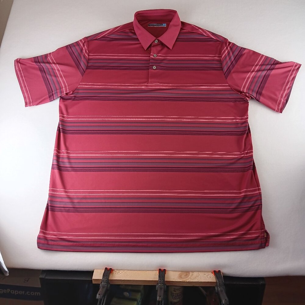Roundtree & Yorke Performance Short-Sleeve Stripe -Polo Shirt XLT